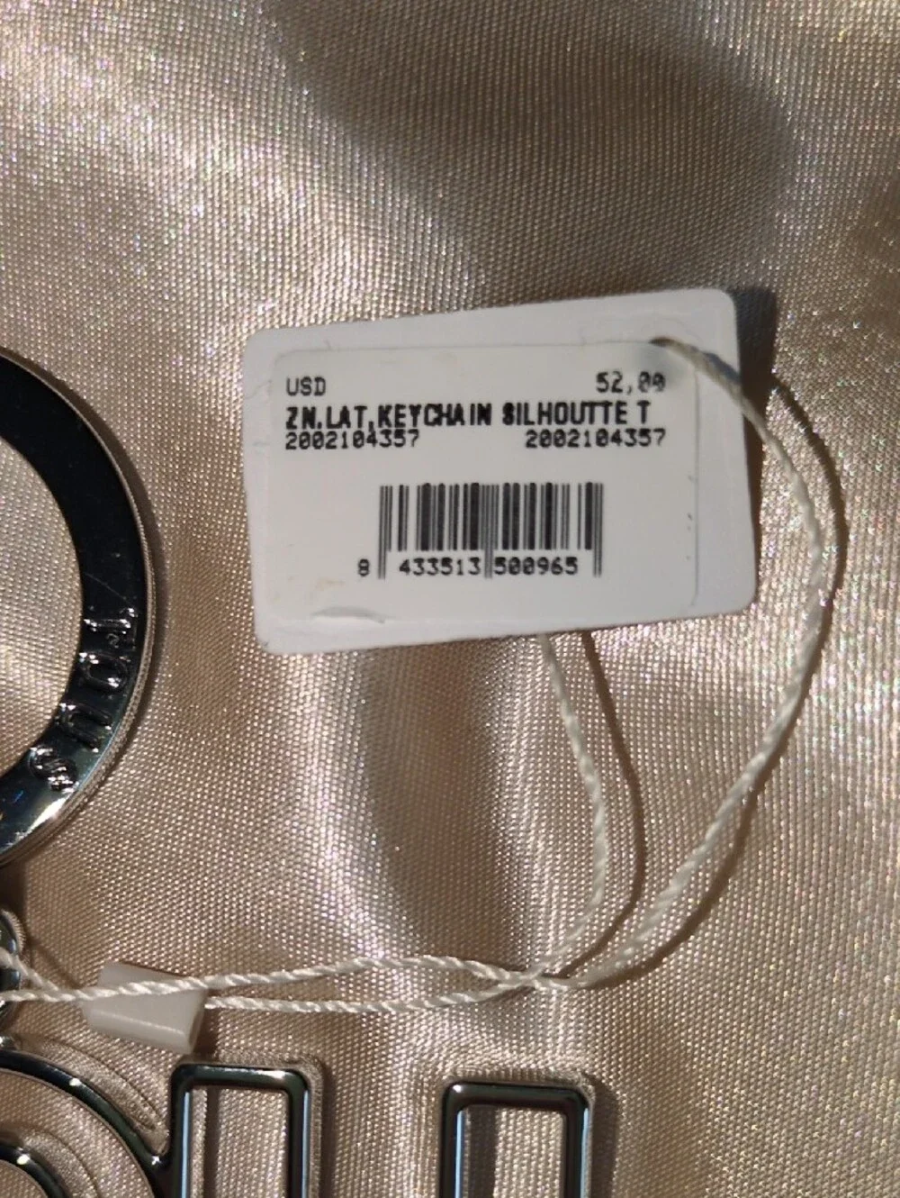 TOUS Silver Tone Logo Keyring with Tag